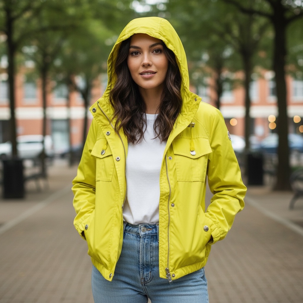 Michael Kors Bright Yellow Hooded Jacket